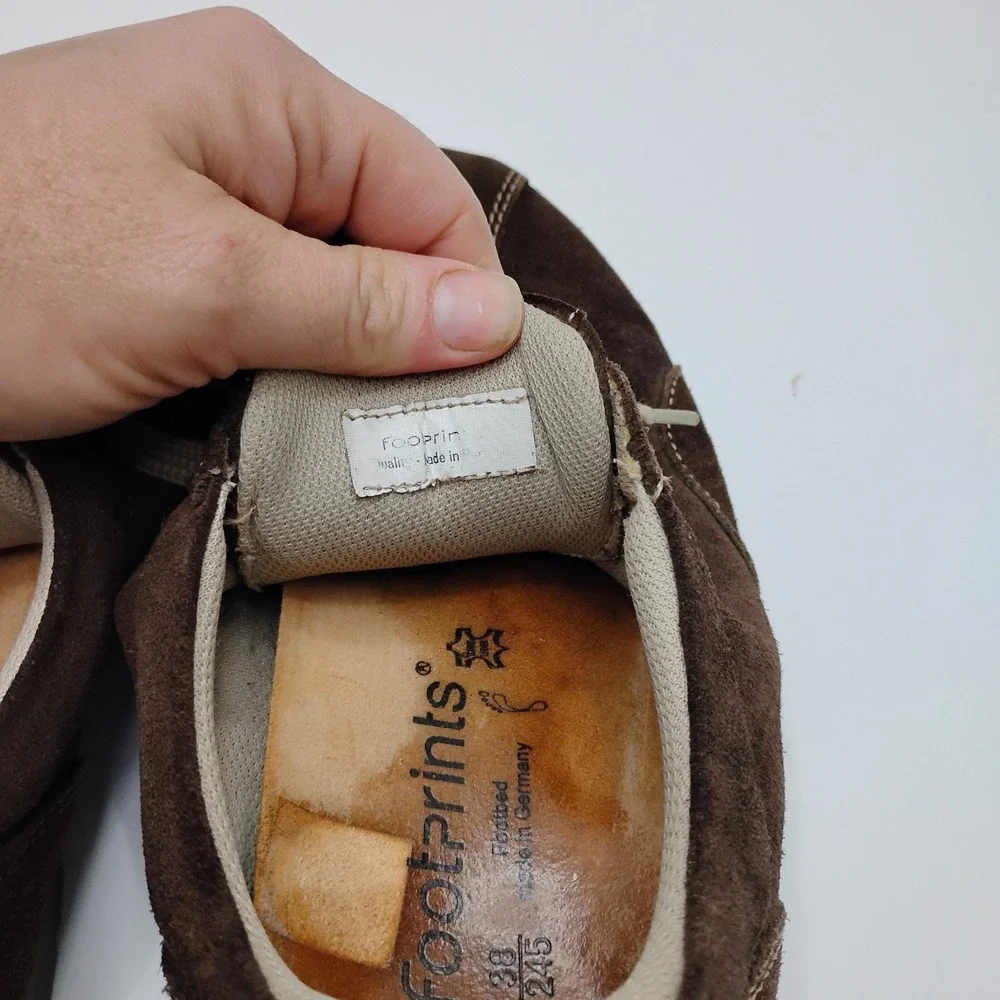 Footprints by Birkenstock Women's Brown Suede Lace Up Sneakers EU 38 US 7.5